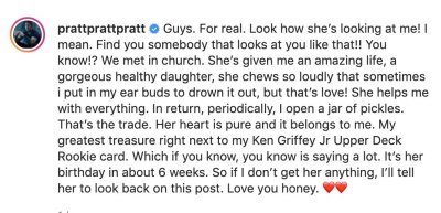 Chris Pratt Faces Backlash Over Post About Wife Katherine Schwarzenegger