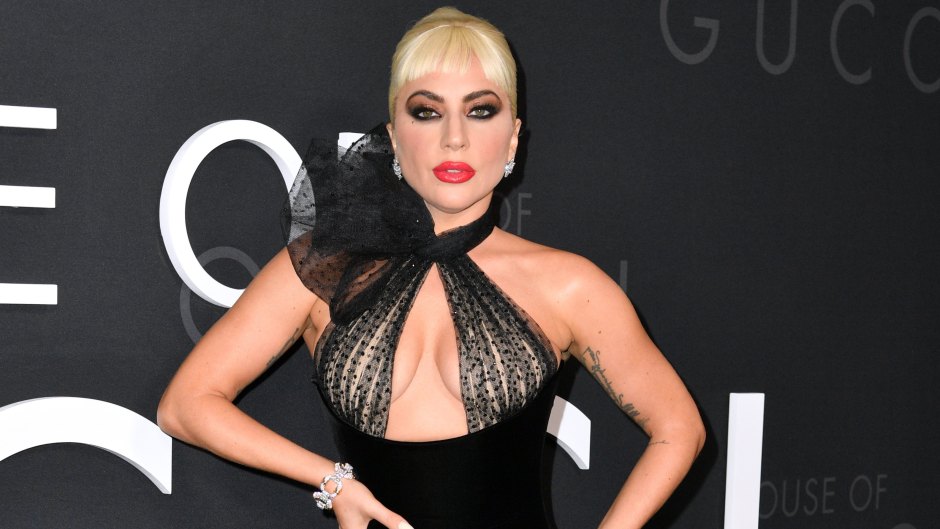 Lady Gaga Wears a Sheer Halter Top Dress at ‘House of Gucci’ NYC Premiere After Wardrobe Malfunction