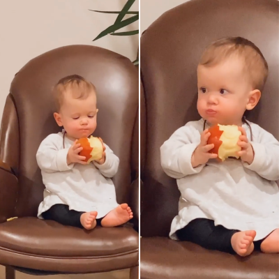 Lilah Roloff eating apple