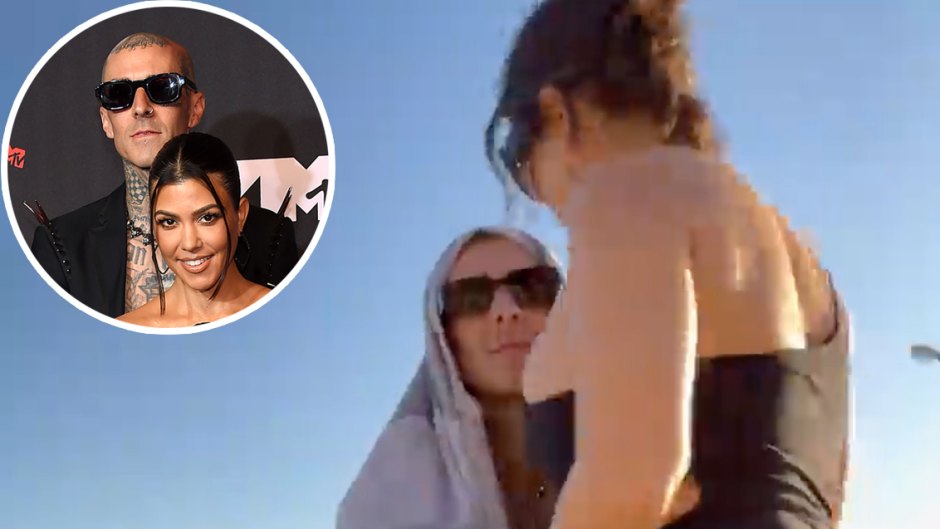 Travis Barker Playfully Grabs Kourtney Kardashian's Bare Behind in Thong During Romantic Laguna Beach Getaway