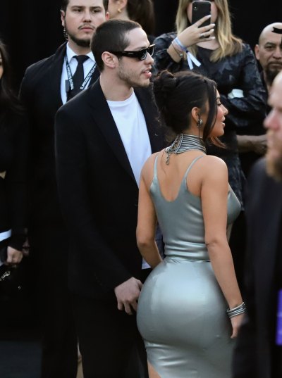 Kim Kardashian and Pete Davidson Make Red Carpet Debut While Holding Hands at 'Kardashians' Premiere