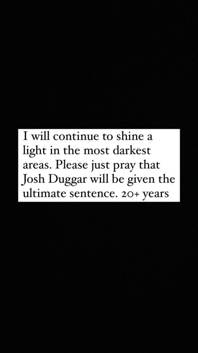 Amy Duggar Demands Josh Serve ‘the Ultimate Sentence’ of ‘20 Plus Years’ in Prison as Sentencing Looms