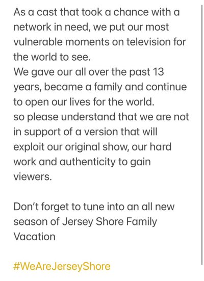  ‘Jersey Shore’ Cast Slams Reboot ‘Jersey Shore 2.0’ and Says It 'Will Exploit Our Original Show'