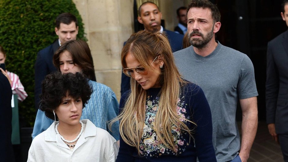 Jennifer Lopez Leaves Paris Hotel With Children Emme, Max
