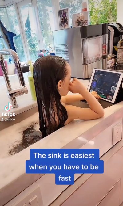 Coco Austin's Daughter Chanel Takes Bath in Kitchen Sink: Photos