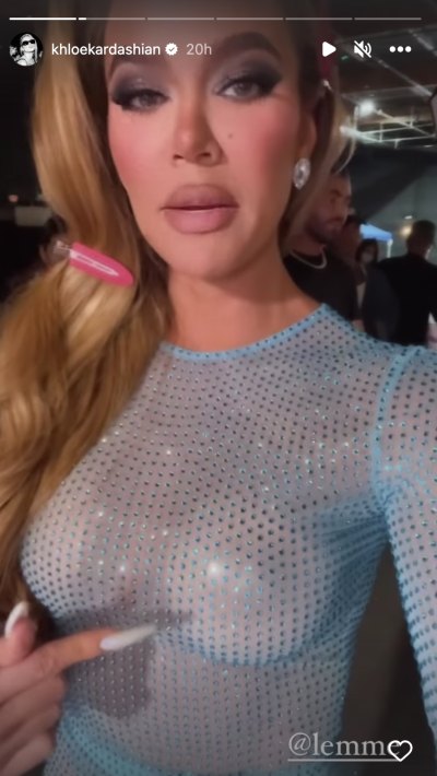 Khloe Kardashian Asks Instagram Not to Ban Her Exposed Nipple Pasties While Wearing Sheer Catsuit
