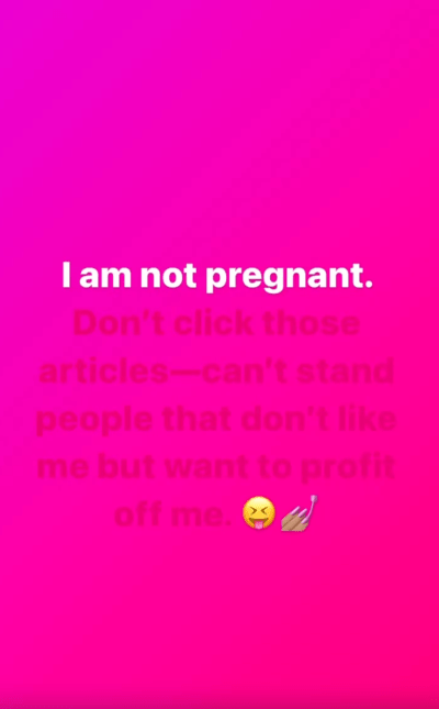 Kalani Faagata not pregnant