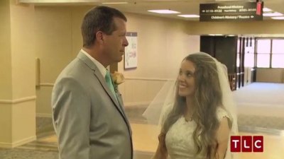 Jim Bob Duggar and daughter Jill Duggar on her wedding day