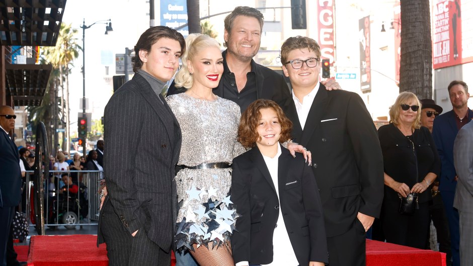 Blake Shelton, Gwen Stefani and her kids Kingston, Zuma and Apollo