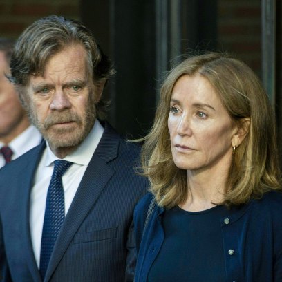 Felicity Huffman and husband William H. Macy leaving the courthouse in Boston, MA.