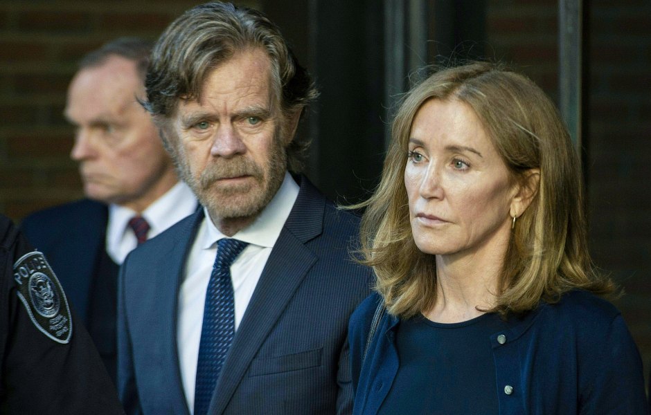 Felicity Huffman and husband William H. Macy leaving the courthouse in Boston, MA.
