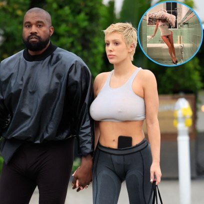 Kanye West Posts Photo of Wife Bianca in See-Through Top and Micro Thong After Snapping at Reporter