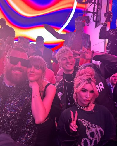 Travis Kelce, Taylor Swift, MGK and Megan Fox at Super Bowl 2024 After Party