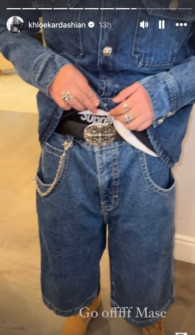 mason disick shows off denim outfit in rare appearance