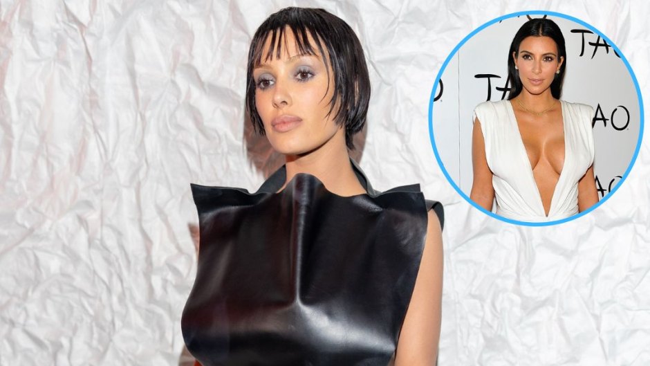 Bianca Censori Channels Kim Kardashian in Plunging White Dress
